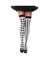 LEG AVENUE - CHAUSSETTES HAUTE ARLEQUIN NOIR/BLANC LEG AVENUE - CHAUSSETTES HAUTE ARLEQUIN NOIR/BLANC