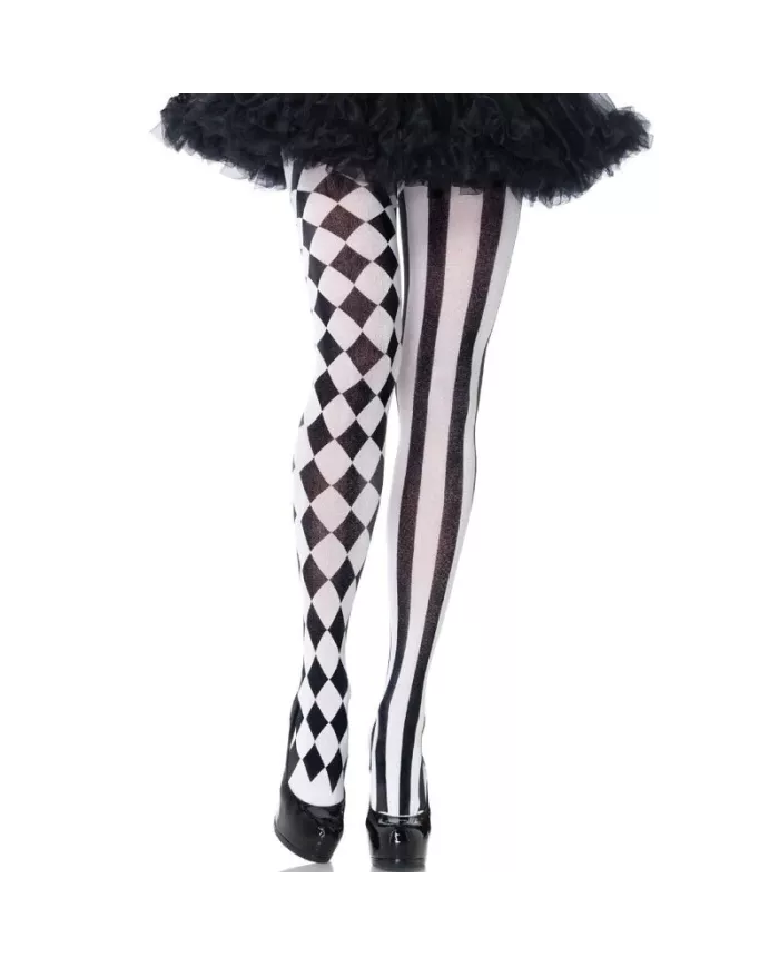 LEG AVENUE - COLLANTS ARLEQUIN NOIR/BLANC