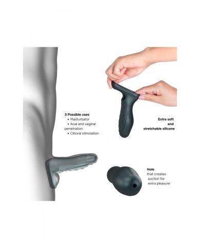 Gaine de pénis 3 en 1 Ryzer Pine Grey - Man Wan