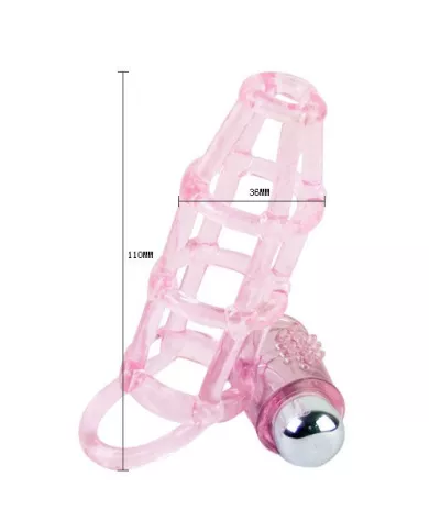 BAILE - COUVERTURE ET ANNEAU EN SILICONE SWEET 10 RYTHMES POUR LE PÉNIS ROSE