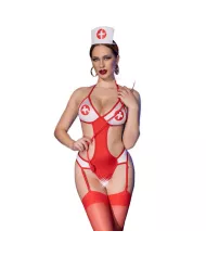CHILIROSE - CR 4631 ENSEMBLE BODY INFIRMIÈRE SANS CROTCHLESS ROUGE S/M CHILIROSE - CR 4631 ENSEMBLE BODY INFIRMIÈRE SANS CROTCHLESS ROUGE S/M