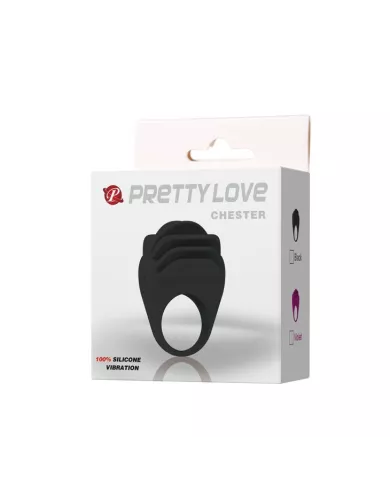 PRETTY LOVE - ANNEAU VIBRATEUR NOIR CHESTER