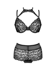 LIVCO CORSETTI FASHION - LINERA FOR THE SENSES COLLECTION SOUTIEN-GORGE + CULOTTE NOIR L/XL