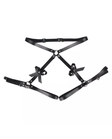 SUBBLIME - HARNAIS DE TAILLE ET DE JAMBES EN CUIR NOIR TAILLE UNIQUE SUBBLIME - HARNAIS DE TAILLE ET DE JAMBES EN CUIR NOIR TAILLE UNIQUE