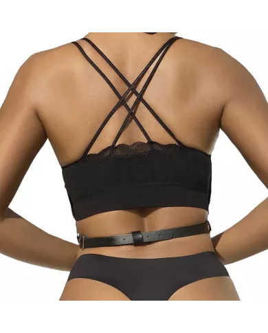 SUBBLIME - HARNAIS POITRINE CHAÃŽNE S EN CUIR NOIR TAILLE UNIQUE SUBBLIME - HARNAIS POITRINE CHAÃŽNE S EN CUIR NOIR TAILLE UNIQUE