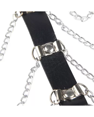 SUBBLIME - HARNAIS POITRINE CHAÃŽNE S EN CUIR NOIR TAILLE UNIQUE SUBBLIME - HARNAIS POITRINE CHAÃŽNE S EN CUIR NOIR TAILLE UNIQUE