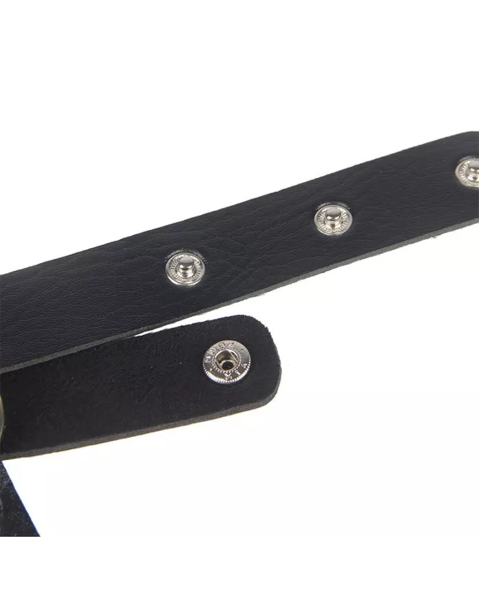 SUBBLIME - HARNAIS POITRINE CHAÎNE S EN CUIR NOIR TAILLE UNIQUE