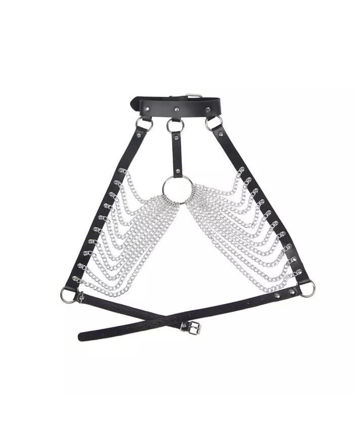 SUBBLIME - HARNAIS POITRINE AVEC GRANDES CHAÎNE S  ANNEAUX TAILLE UNIQUE SUBBLIME - HARNAIS POITRINE AVEC GRANDES CHAÎNE S  ANNEAUX TAILLE UNIQUE