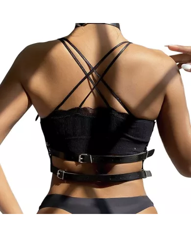 SUBBLIME - HARNAIS POITRINE ANNEAU CUIR NOIR TAILLE UNIQUE SUBBLIME - HARNAIS POITRINE ANNEAU CUIR NOIR TAILLE UNIQUE