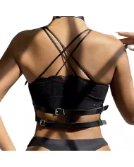 SUBBLIME - HARNAIS POITRINE ANNEAU CUIR NOIR TAILLE UNIQUE SUBBLIME - HARNAIS POITRINE ANNEAU CUIR NOIR TAILLE UNIQUE
