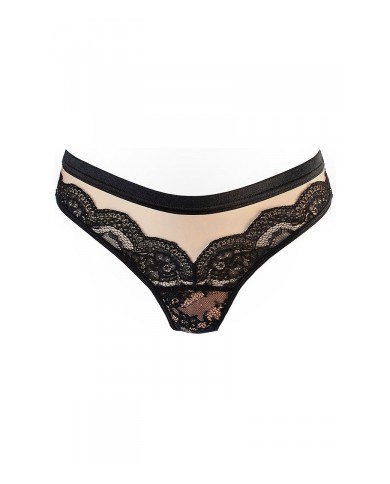 String tulle et dentelle noir V-10718 - Axami