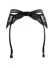 Porte-jarretelles tulle et dentelle noir V-10712 - Axami