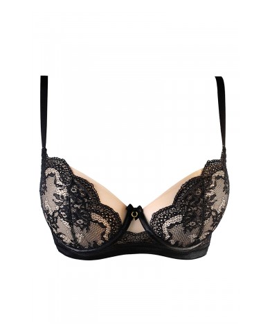 Soutien-gorge tulle et dentelle noir V-10711 - Axami