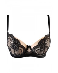 Soutien-gorge tulle et dentelle noir V-10711 - Axami