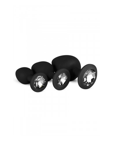 Kit entrainement 3 Butt plugs noir - Easy Toys