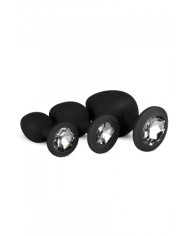 Kit entrainement 3 Butt plugs noir - Easy Toys