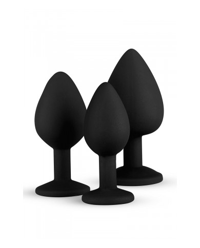 Kit entrainement 3 Butt plugs noir - Easy Toys