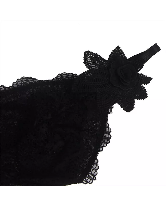 SUBBLIME - TISSU TULLE BABYDOLL AVEC DENTELLE ET DÉTAIL FLEUR NOIR S/M