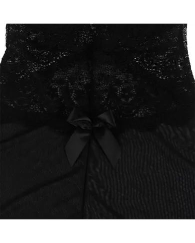 SUBBLIME - TISSU TULLE BABYDOLL AVEC DENTELLE ET DÉTAIL FLEUR NOIR L/XL