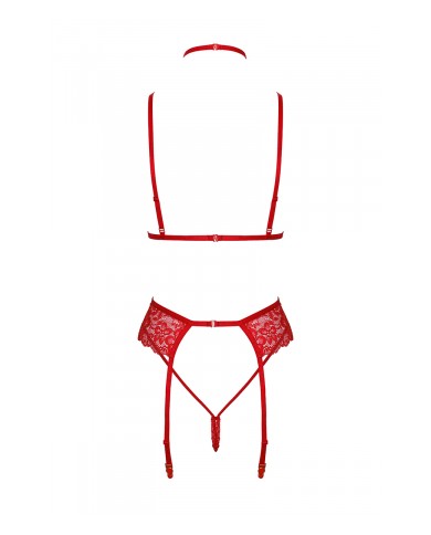 Ensemble 5 pièces Bondage Red Lace Kiss 243 - Kissable