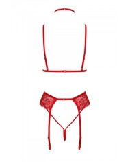 Ensemble 5 pièces Bondage Red Lace Kiss 243 - Kissable