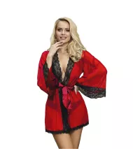 SUBBLIME - ROBE EN TISSU TRANSPARENT DÉTAIL DENTELLE ROUGE S/M