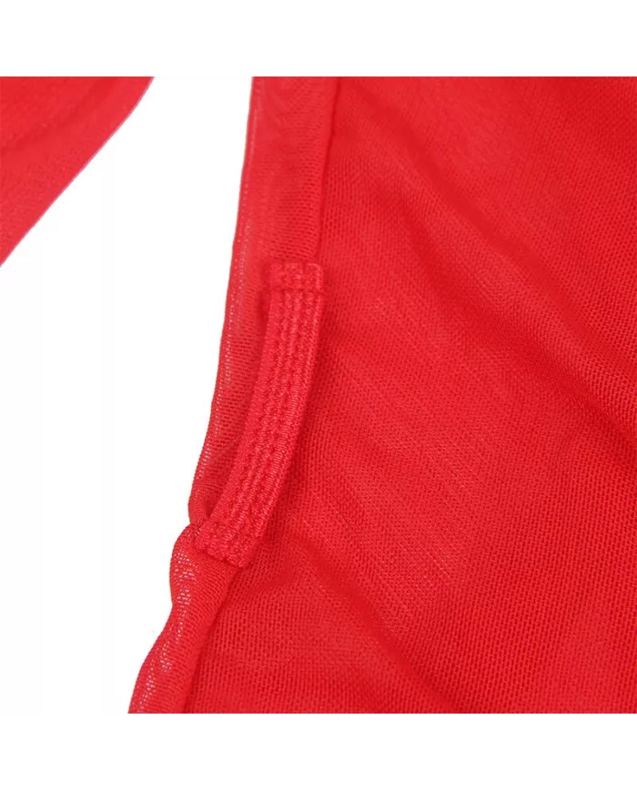 SUBBLIME - ROBE EN TISSU TRANSPARENT DÉTAIL DENTELLE ROUGE L/XL SUBBLIME - ROBE EN TISSU TRANSPARENT DÉTAIL DENTELLE ROUGE L/XL