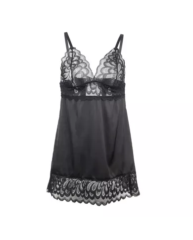 SUBBLIME - BABYDOLL AVEC POITRINE IMPRIMÉ FLEURI NOIR S/M