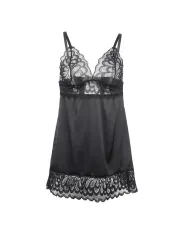 SUBBLIME - BABYDOLL AVEC POITRINE IMPRIMÉ FLEURI NOIR S/M SUBBLIME - BABYDOLL AVEC POITRINE IMPRIMÉ FLEURI NOIR S/M