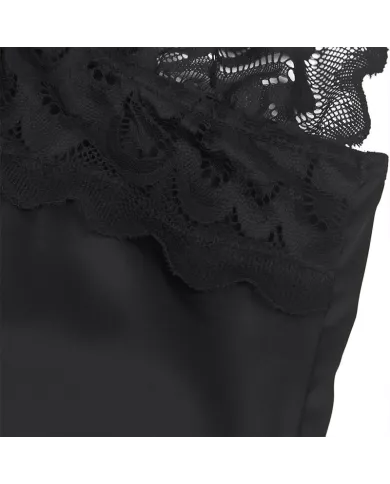 SUBBLIME - BABYDOLL AVEC POITRINE IMPRIMÉ FLEURI NOIR S/M