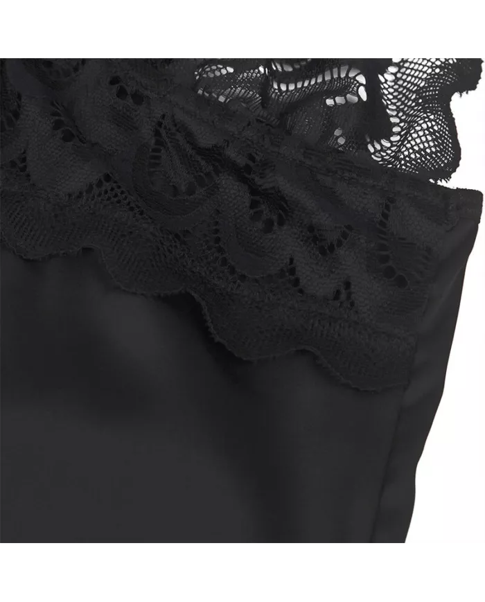 SUBBLIME - BABYDOLL AVEC POITRINE IMPRIMÉ FLEURI NOIR S/M SUBBLIME - BABYDOLL AVEC POITRINE IMPRIMÉ FLEURI NOIR S/M