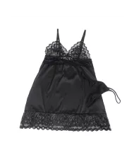 SUBBLIME - BABYDOLL AVEC POITRINE IMPRIMÉ FLEURI NOIR L/XL