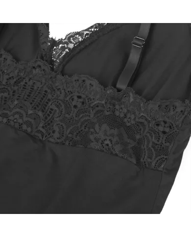 SUBBLIME - TEDDY DÉTAIL DENTELLE FLORALE NOIR L/XL