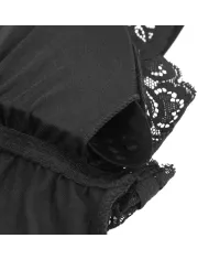 SUBBLIME - TEDDY DÉTAIL DENTELLE FLORALE NOIR L/XL