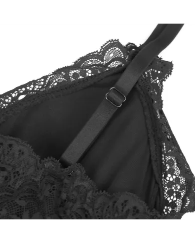 SUBBLIME - TEDDY DÉTAIL DENTELLE FLORALE NOIR L/XL