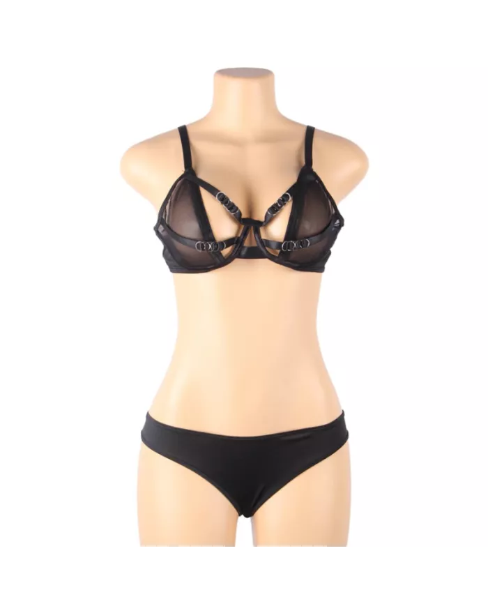 SUBBLIME - ENSEMBLE DEUX PIÈCES DE SOUTIEN-GORGE TRANSPARENT ET BANDES S/M SUBBLIME - ENSEMBLE DEUX PIÈCES DE SOUTIEN-GORGE TRANSPARENT ET BANDES S/M