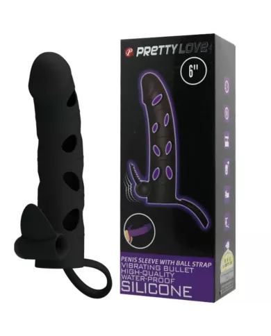 PRETTY LOVE - HOUSSE EN SILICONE AVEC VIBRATION 15.2 CM