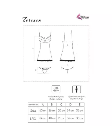 LIVCO CORSETTI FASHION - ENSEMBLE ZERUNAM BABYDOLL + STRING NOIR