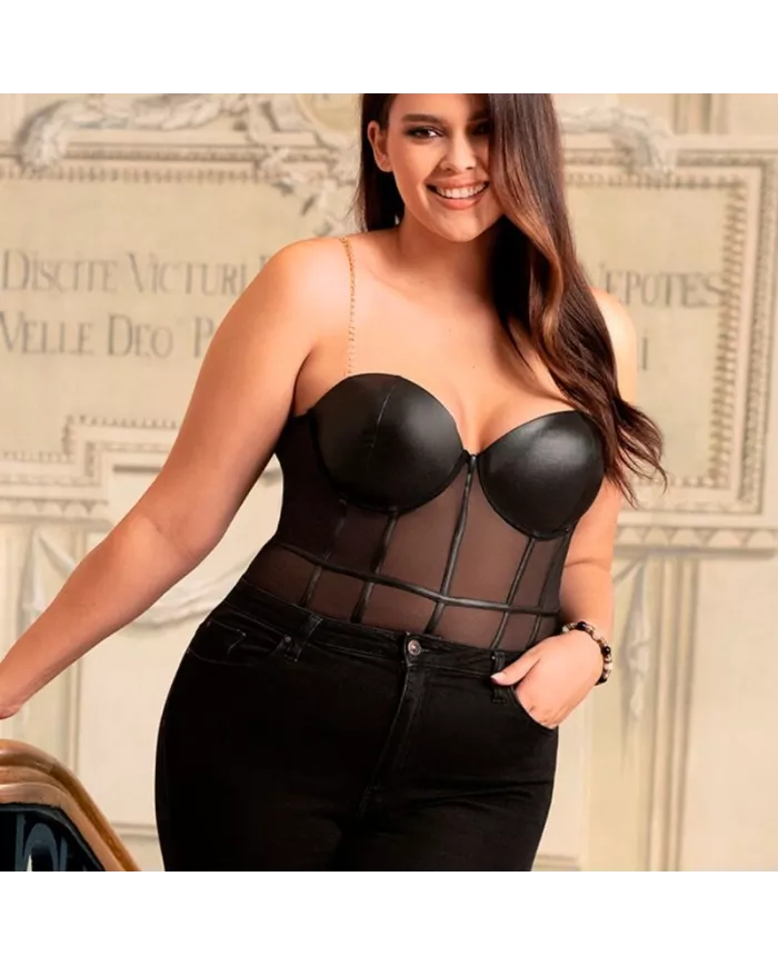 SUBBLIME - BODY NOIR  BRETELLES CHAÎNE L/XL