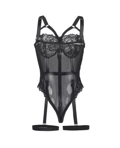 SUBBLIME - TEDDY AVEC JARRETIÈRE DÉTAIL POITRINE NOIR L/XL