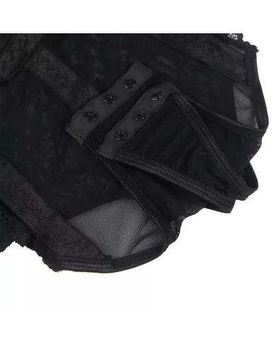 SUBBLIME - TEDDY AVEC JARRETIÈRE DÉTAIL POITRINE NOIR L/XL