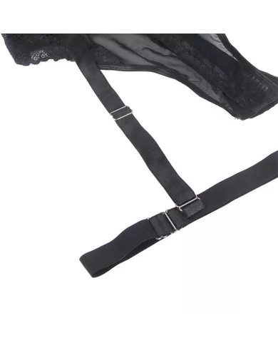 SUBBLIME - TEDDY AVEC JARRETIÈRE DÉTAIL POITRINE NOIR L/XL