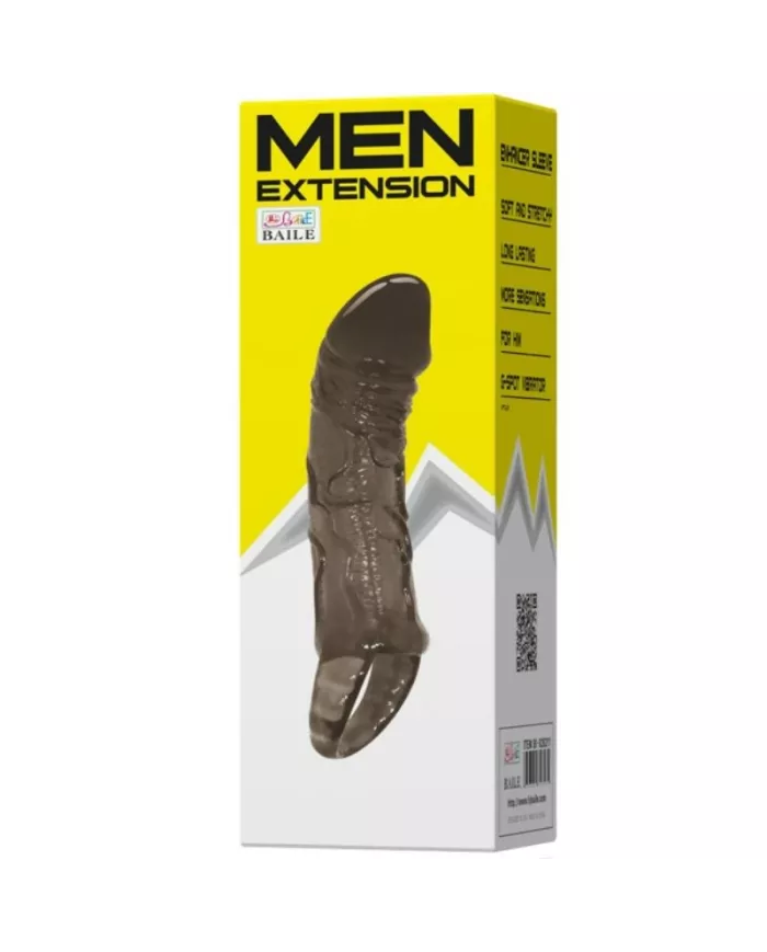 BAILE - GAINE DEXTENSION DE PÉNIS AVEC SANGLE POUR TESTICULES 11.5 CM