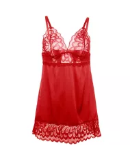 SUBBLIME - BABYDOLL EN SATIN AVEC DENTELLE ROUGE L/XL SUBBLIME - BABYDOLL EN SATIN AVEC DENTELLE ROUGE L/XL