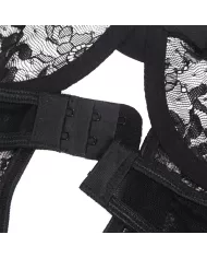 SUBBLIME - TEDDY AVEC JARRETIÈRE AVEC DÉTAIL DENTELLE ET BANDES NOIR L/XL SUBBLIME - TEDDY AVEC JARRETIÈRE AVEC DÉTAIL DENTELLE ET BANDES NOIR L/XL