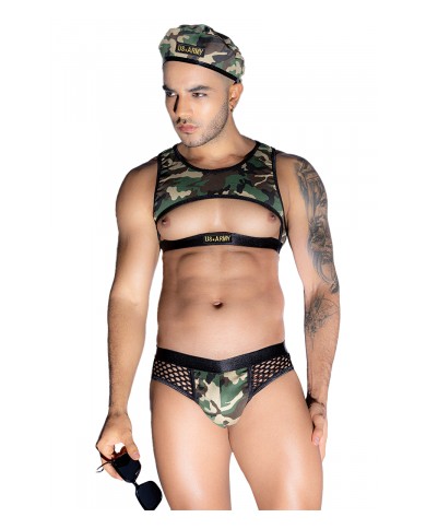 Tenue militaire sexy 4 pièces - J Lingerie