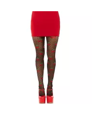 LEG AVENUE - BAS TAUPES CERISE NOIRE