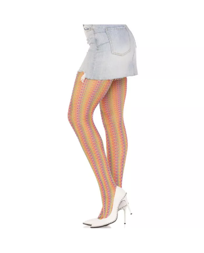 LEG AVENUE - BAS AU CROCHET MULTICOLORE