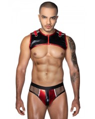 Ensemble sexy deux pièces rouge et noir - J Lingerie