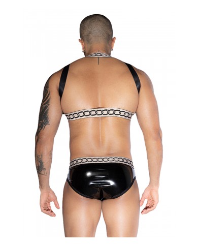 Ensemble sexy deux pièces noir et blanc - J Lingerie